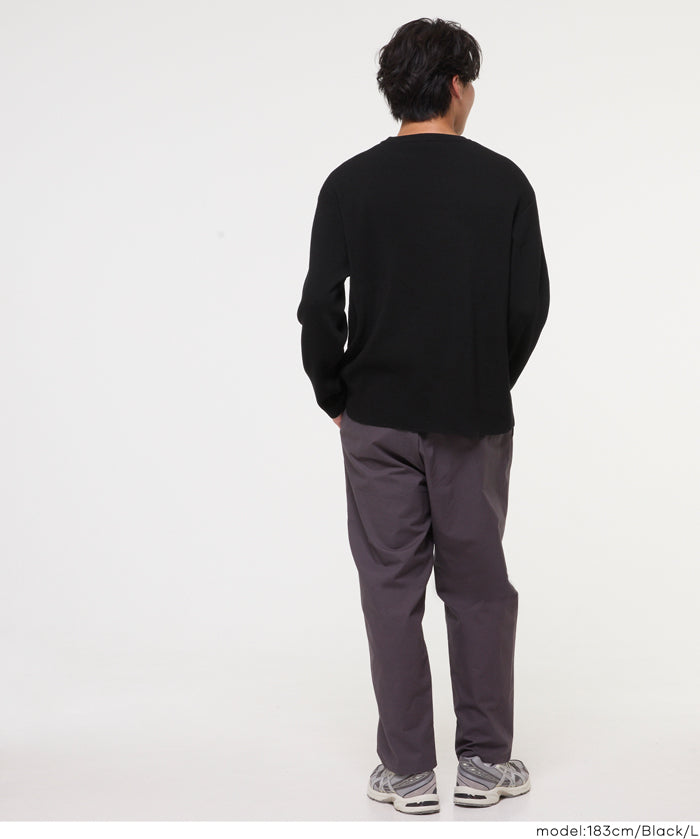 立體羅紋圓領針織上衣