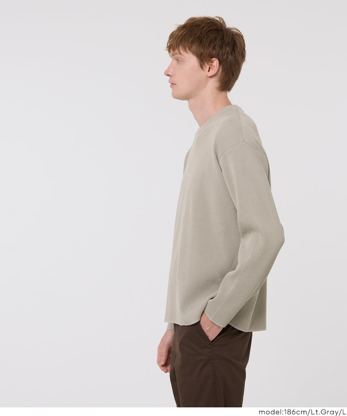 立體羅紋圓領針織上衣