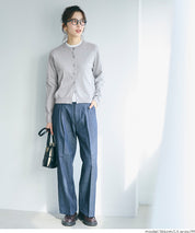 春季合身圓領針織開襟衫