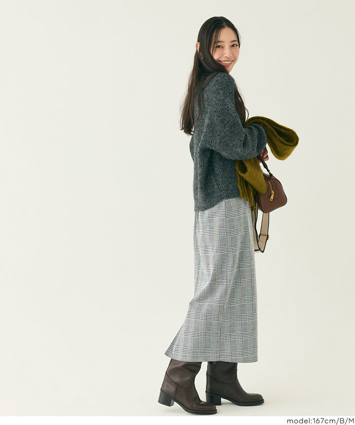 格紋直筒半裙