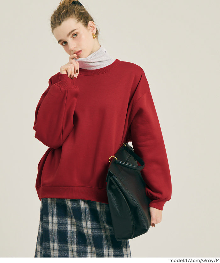 混色高領長袖上衣