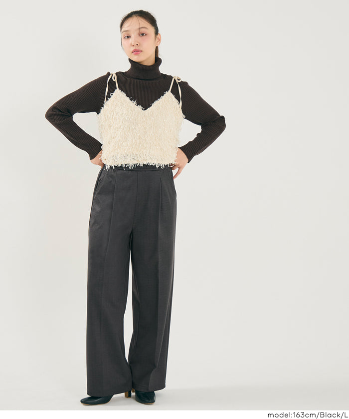 【DAILY WARM】內刷毛提花寬褲