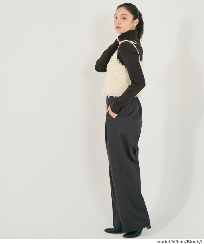 【DAILY WARM】內刷毛提花寬褲