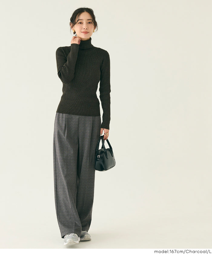 【DAILY WARM】內刷毛提花寬褲