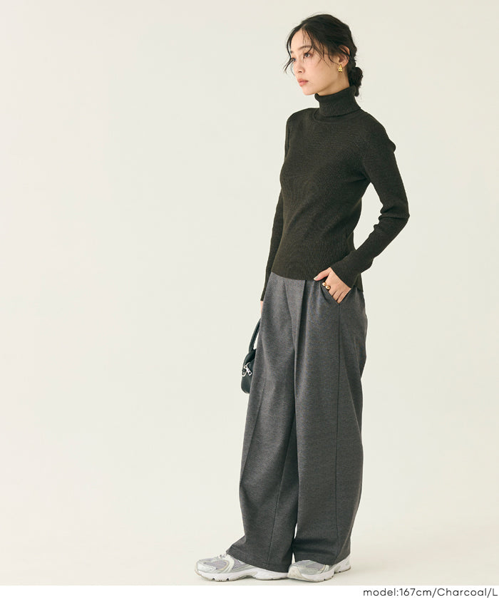 【DAILY WARM】內刷毛提花寬褲