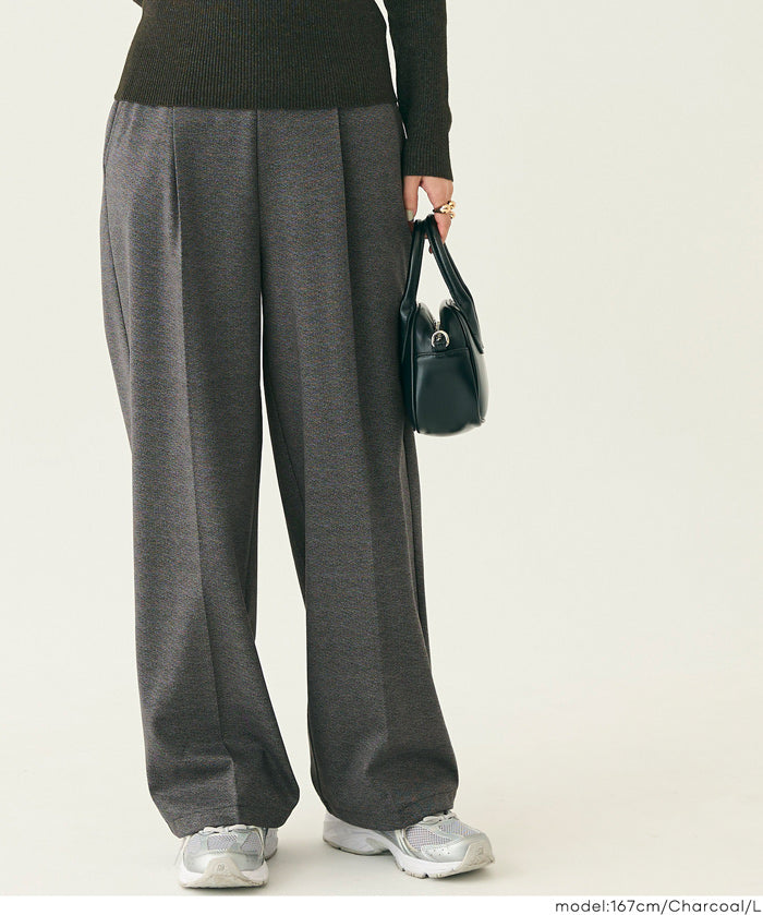 【DAILY WARM】內刷毛提花寬褲