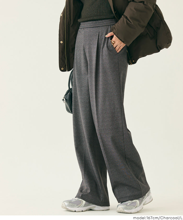 【DAILY WARM】內刷毛提花寬褲