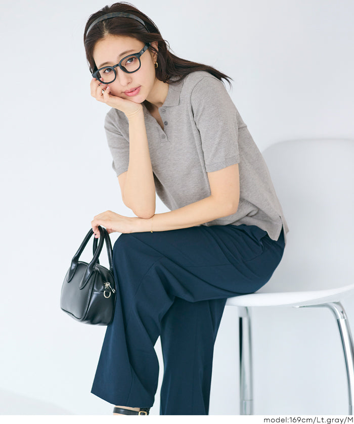 針織POLO短袖上衣