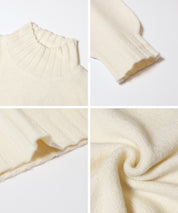 蓬蓬袖半高領針織上衣