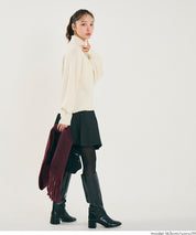 蓬蓬袖半高領針織上衣