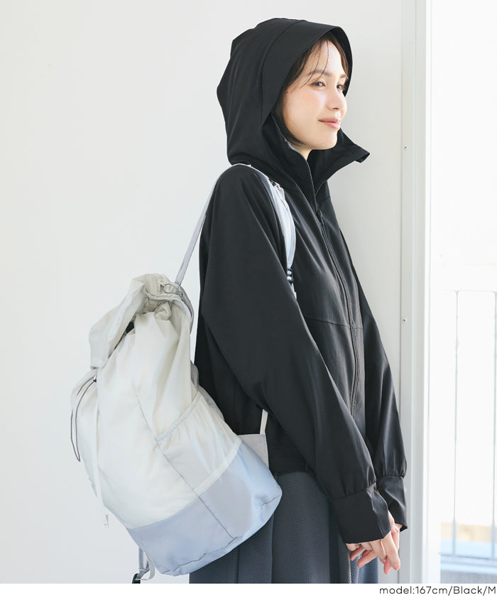 接觸涼感 防曬蝙蝠袖連帽外套