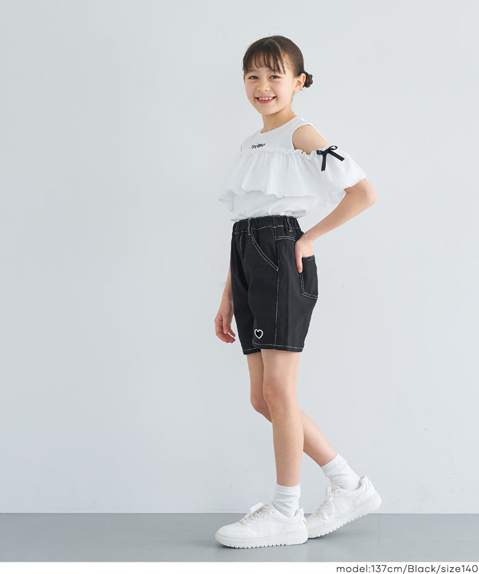 童裝 愛心刺繡短褲