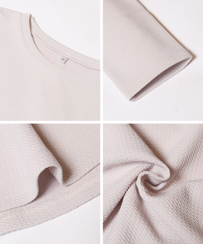 壓紋荷葉下擺長袖娃娃衣