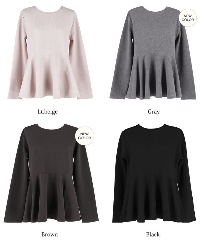 壓紋荷葉下擺長袖娃娃衣