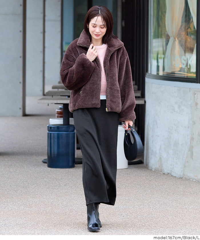 【DAILY WARM】內刷絨毛直筒裙