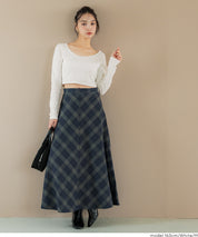 2WAY領口羅紋短版長袖T恤