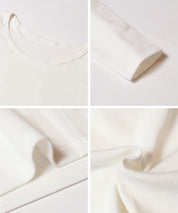 2WAY領口羅紋短版長袖T恤