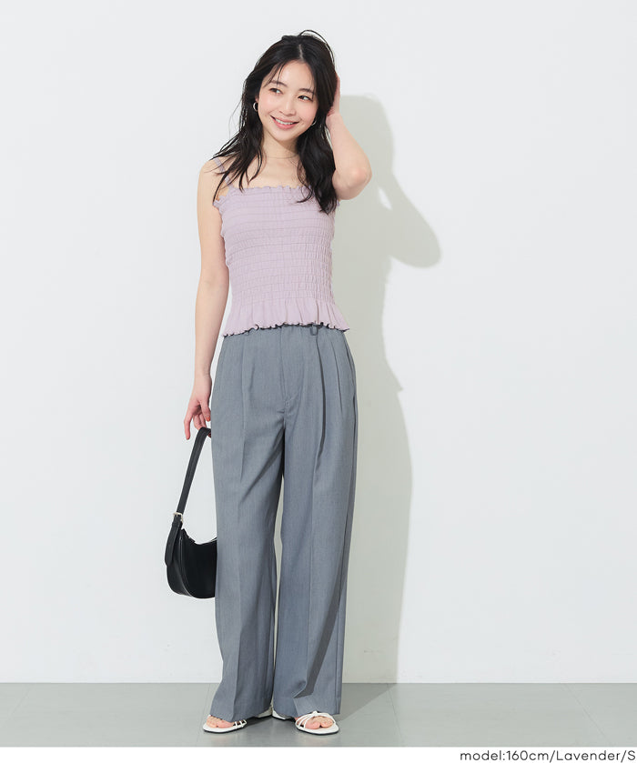胸墊抽皺細肩帶背心 OUT BRA