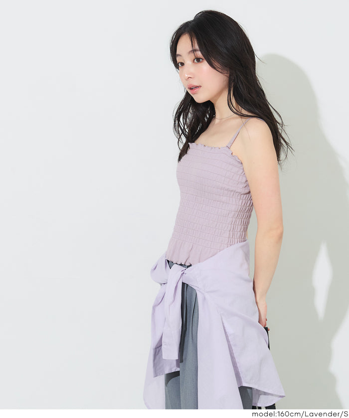 胸墊抽皺細肩帶背心 OUT BRA