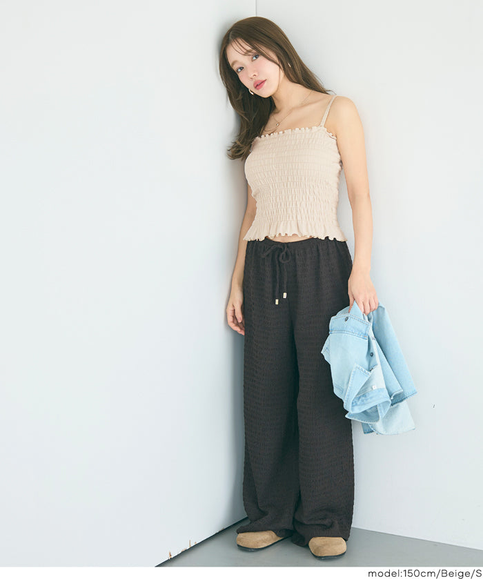 胸墊抽皺細肩帶背心 OUT BRA