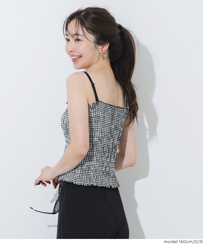 抽皺細肩帶胸墊背心  OUT BRA