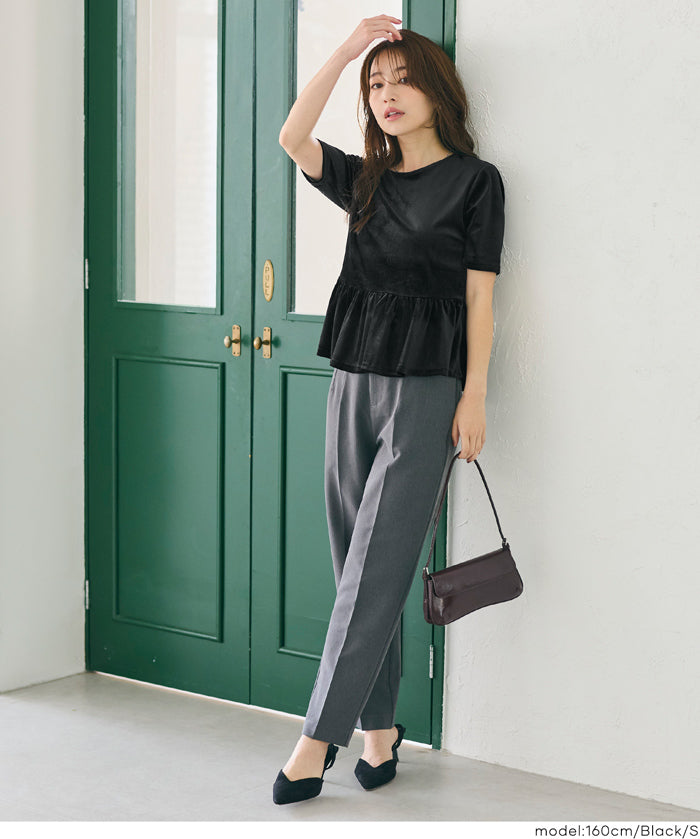 絲絨短袖娃娃上衣