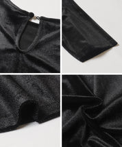 絲絨短袖娃娃上衣