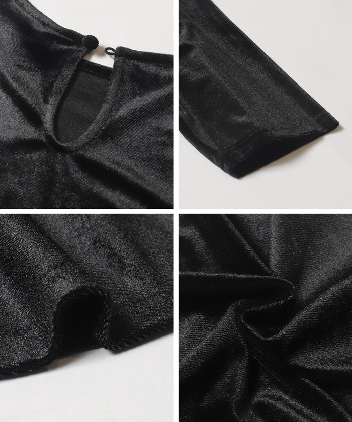 絲絨短袖娃娃上衣