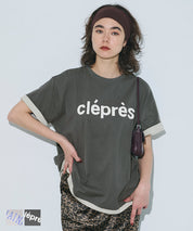 反摺袖口棉質LOGO短袖上衣