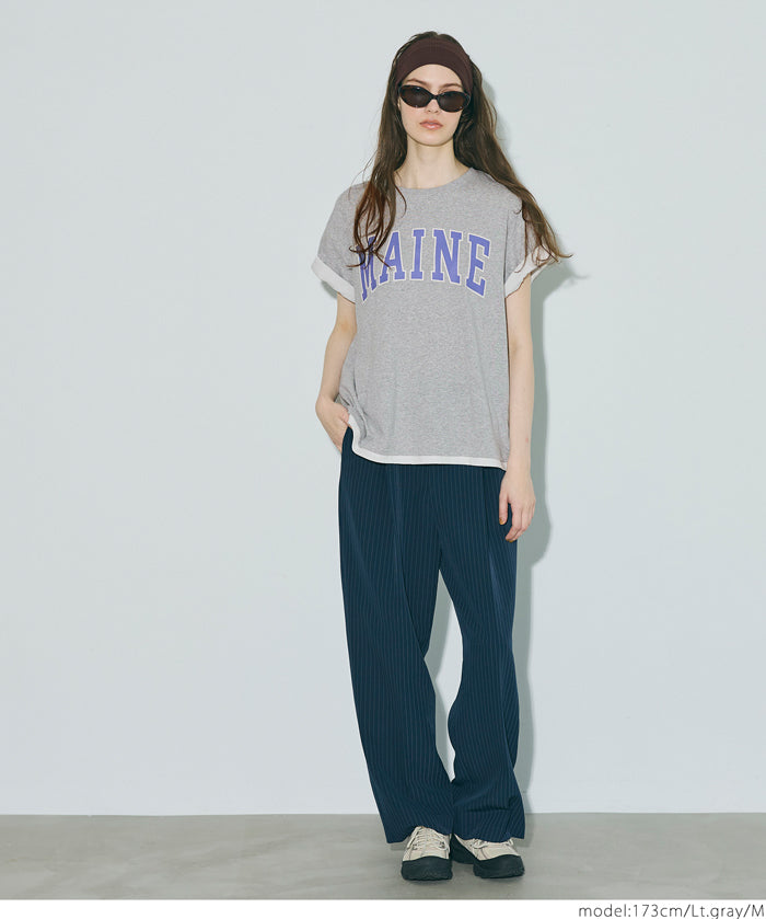 反摺袖口棉質LOGO短袖上衣