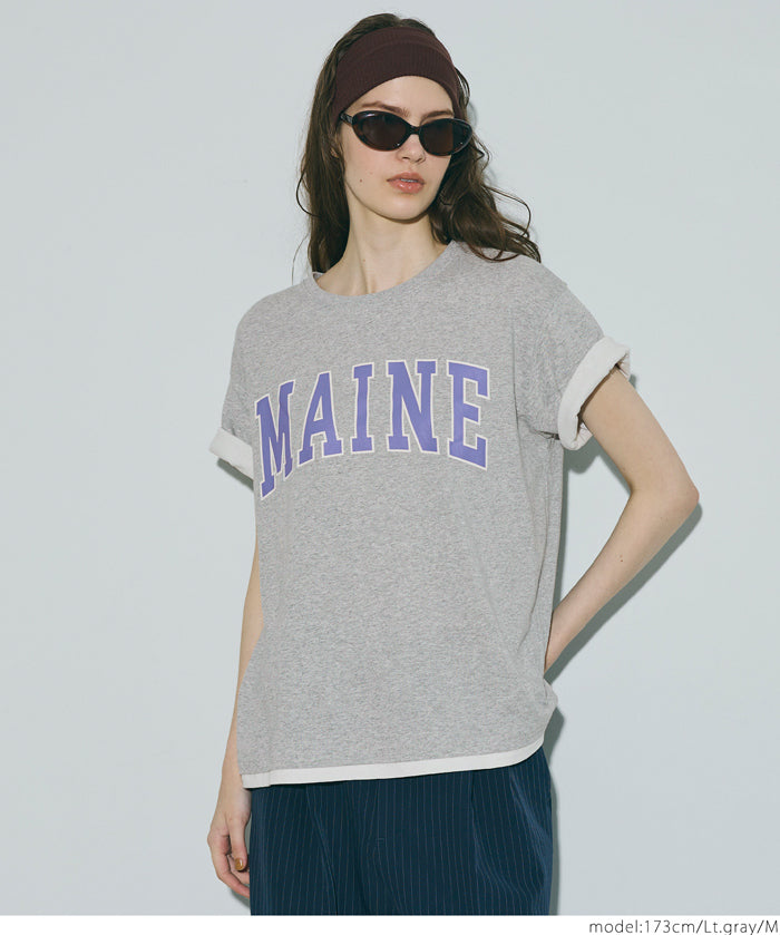 反摺袖口棉質LOGO短袖上衣