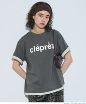 反摺袖口棉質LOGO短袖上衣