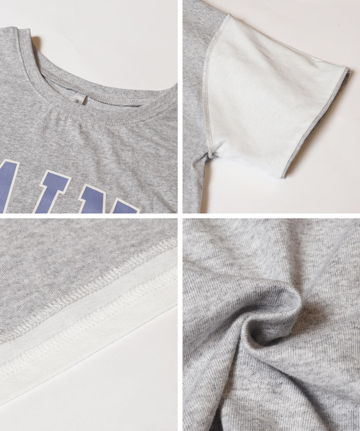 反摺袖口棉質LOGO短袖上衣