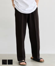 厚磅鹿子織打褶休閒褲