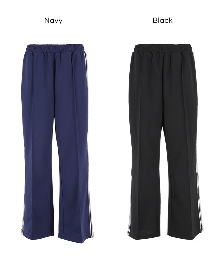 柔軟太空棉側線條休閒褲