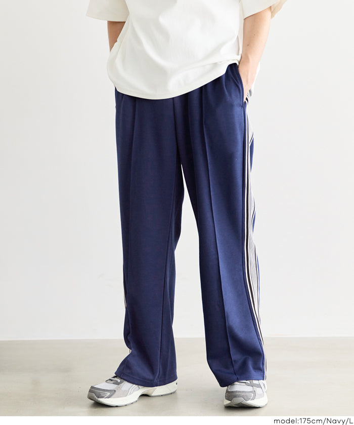 柔軟太空棉側線條休閒褲