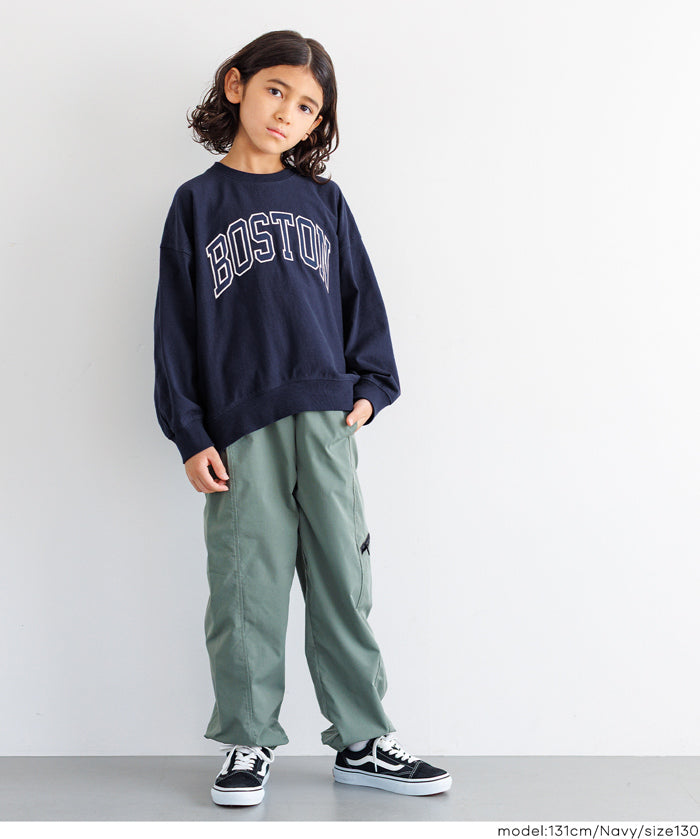 童裝 親子同款 LOGO輕薄長袖大學T