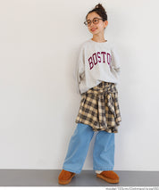 童裝 親子同款 LOGO輕薄長袖大學T