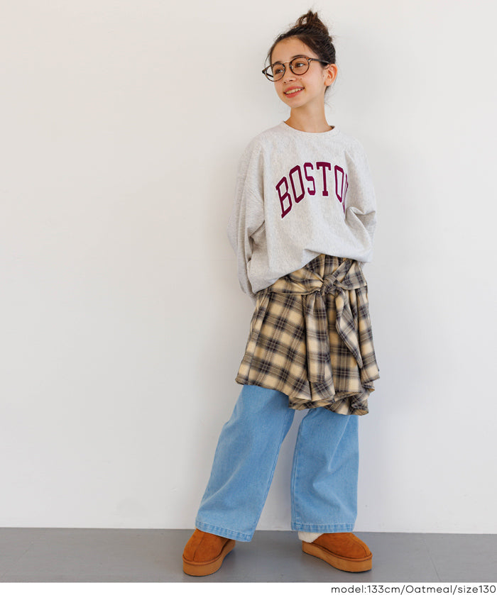 童裝 親子同款 LOGO輕薄長袖大學T