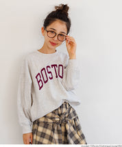 童裝 親子同款 LOGO輕薄長袖大學T