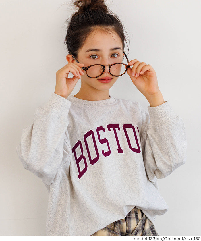 童裝 親子同款 LOGO輕薄長袖大學T