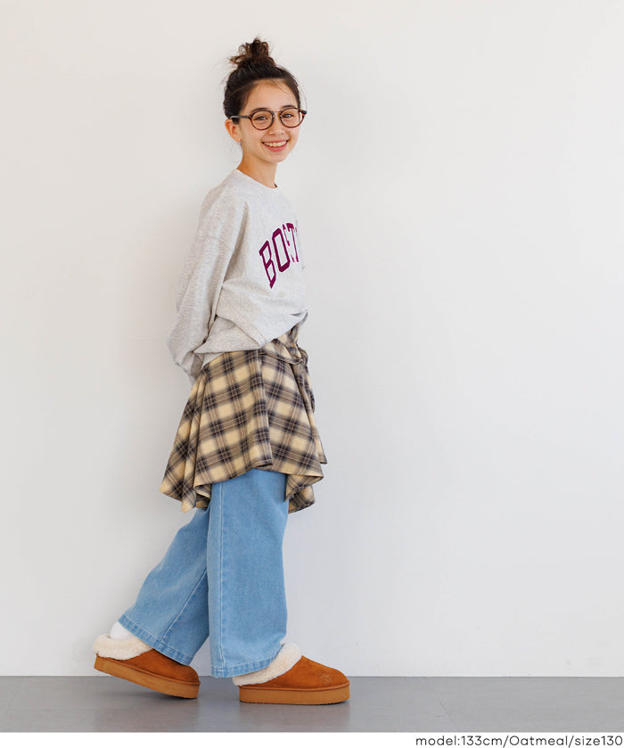 童裝 親子同款 LOGO輕薄長袖大學T