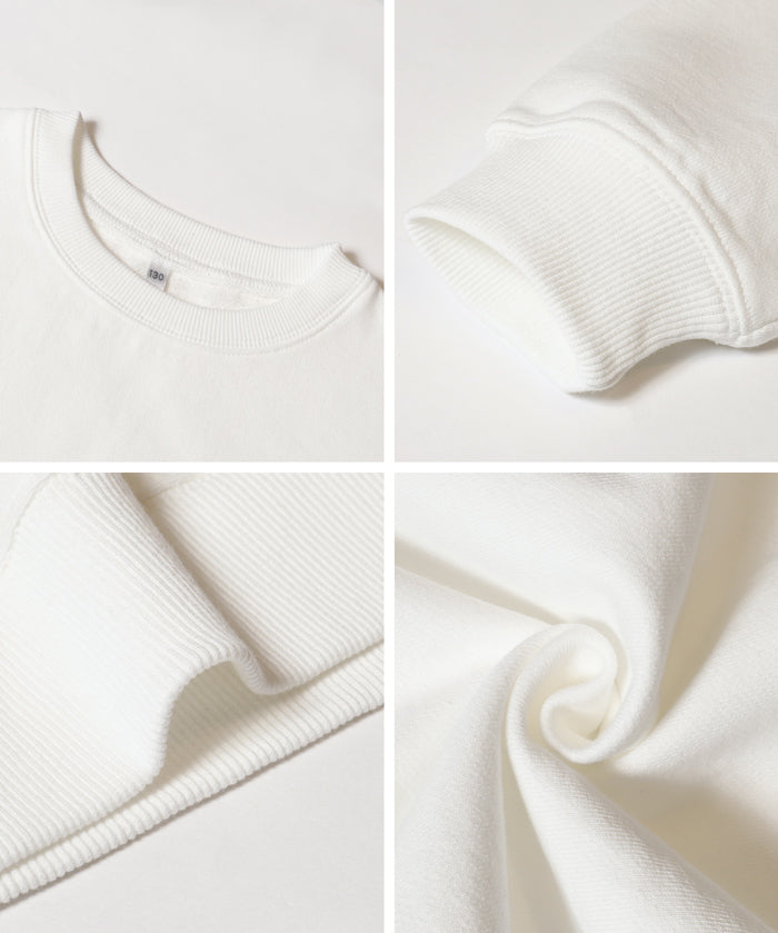 童裝 重磅內刷毛刺繡LOGO大學T