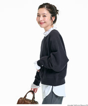 限時優惠★內刷毛插肩袖短版大學T