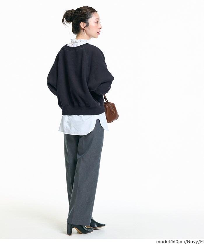 限時優惠★內刷毛插肩袖短版大學T