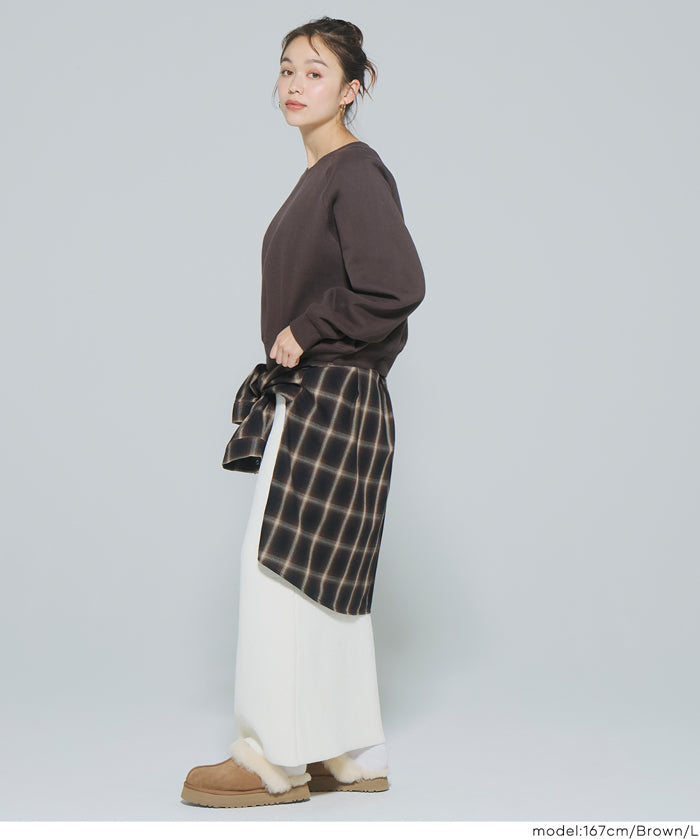 限時優惠★內刷毛插肩袖短版大學T