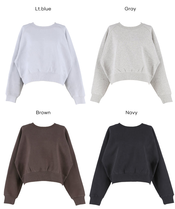 限時優惠★內刷毛插肩袖短版大學T