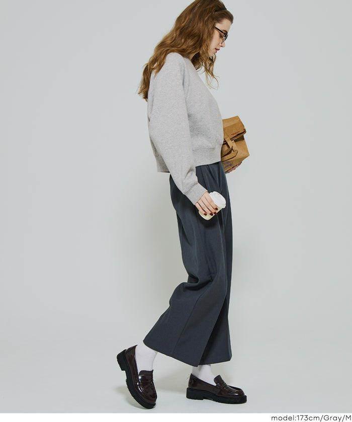 限時優惠★內刷毛插肩袖短版大學T