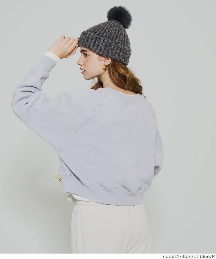 限時優惠★內刷毛插肩袖短版大學T