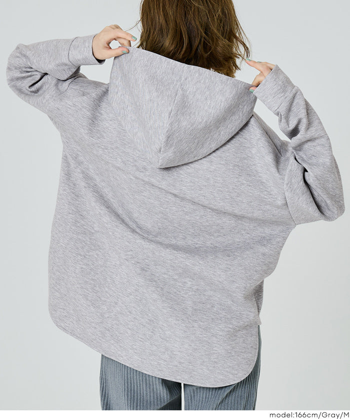 柔軟太空棉寬鬆長袖連帽上衣